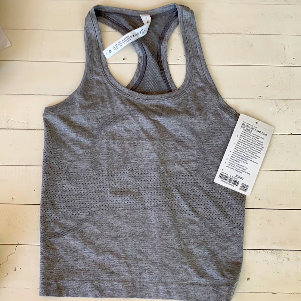 Lululemon NWT Swiftly Tech Racerback 2.0 Skate gray and white